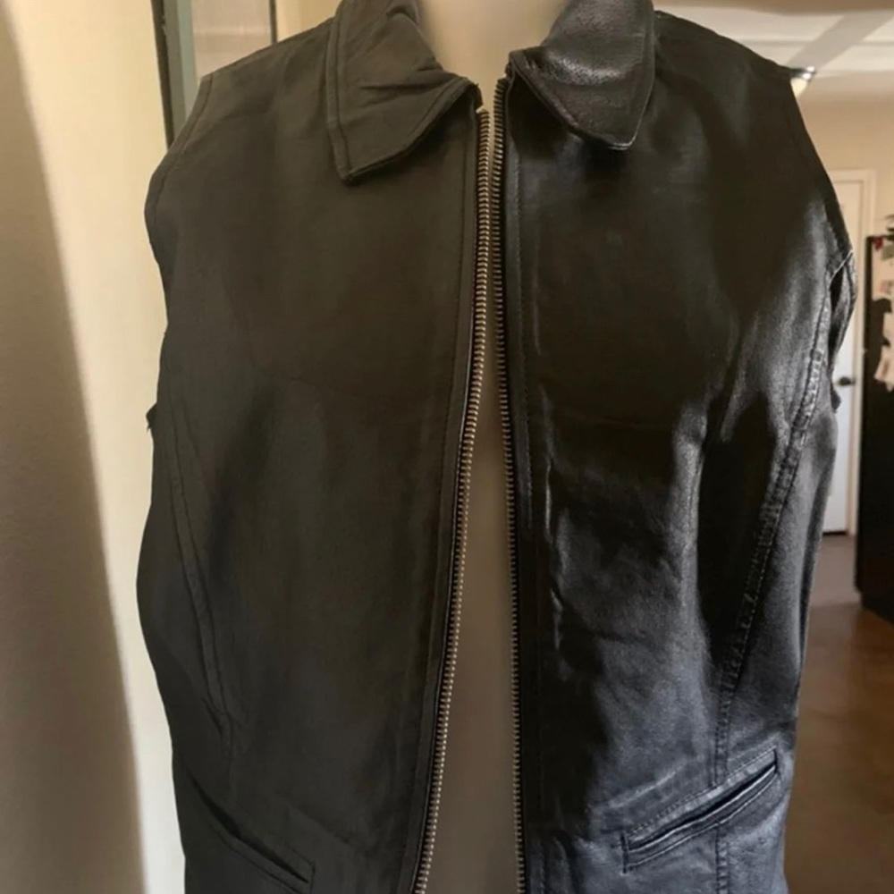 Halston leather vest